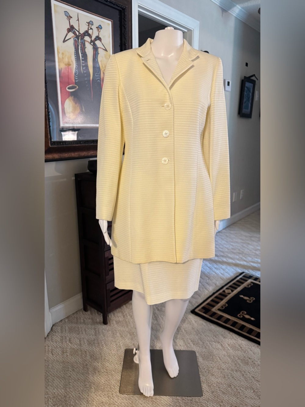 Cream Longline Button-Front Blazer Jacket